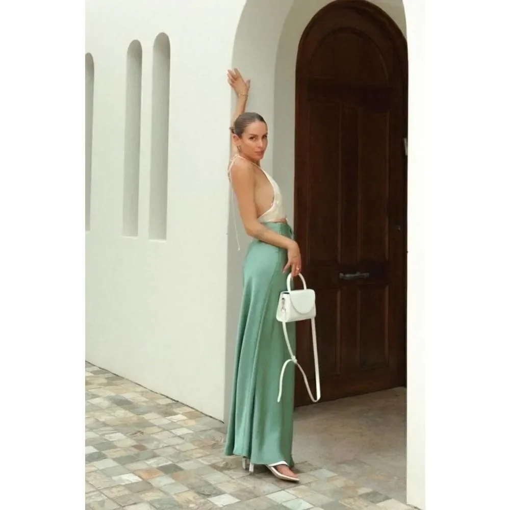 bec+ bridge carrie halter maxi dress US10